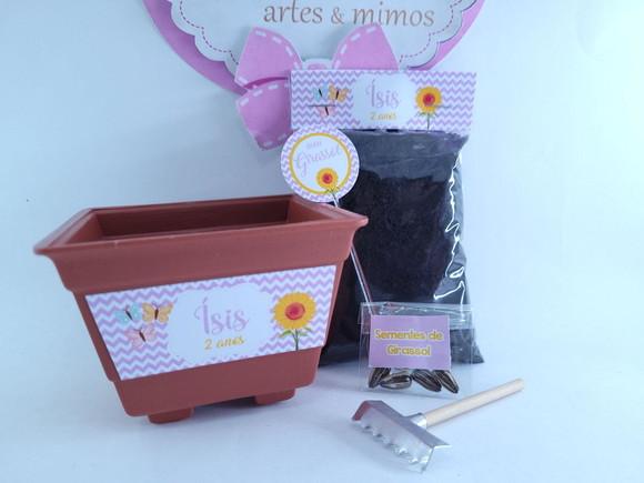 Kit Jardinagem Borboleta Meu Girassol Lembrancinha