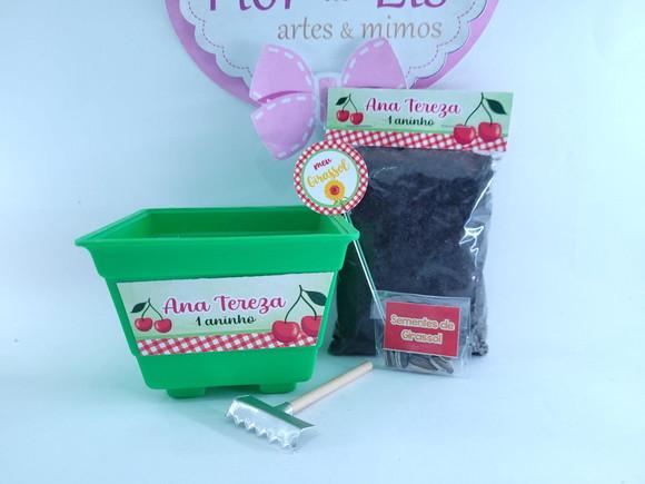 Kit Jardinagem Festa Cereja Lembrancinha Ecológica Cerejinha