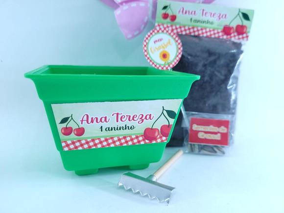 Kit Jardinagem Festa Cereja Lembrancinha Ecológica Cerejinha