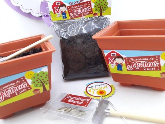Kit Jardinagem Festa Fazendinha Lembrancinha Personalizada