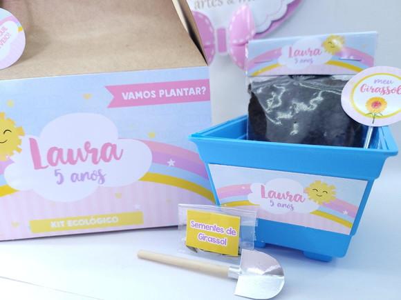 Kit Jardinagem na Maleta Arco Íris e Raio de Sol Caixinha