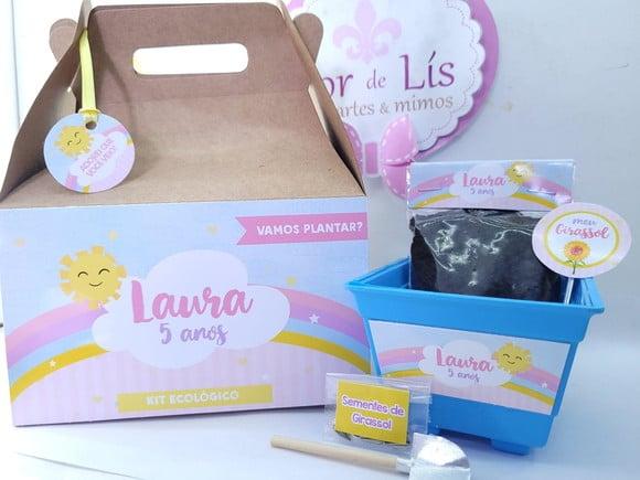 Kit Jardinagem na Maleta Arco Íris e Raio de Sol Caixinha