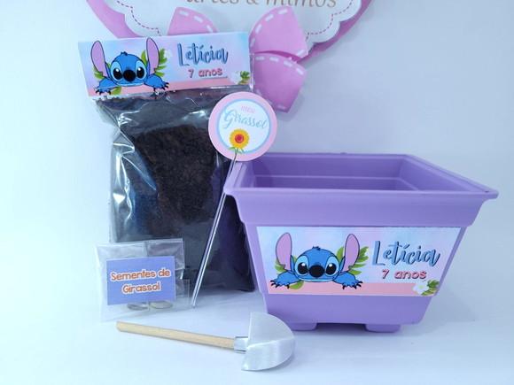 Kit Jardinagem Stitch Lembrancinha Personalizada Plantio