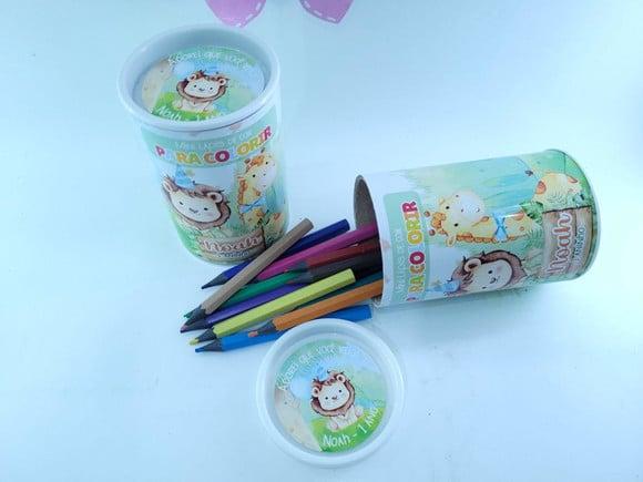 Kit Lápis de Cor Safari Baby Aquarela no Tubolata 12 Cores