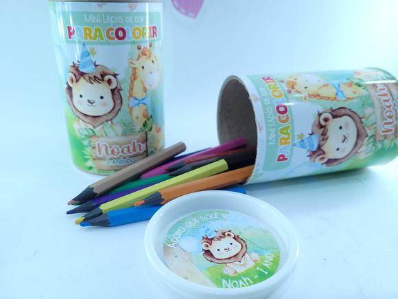 Kit Lápis de Cor Safari Baby Aquarela no Tubolata 12 Cores