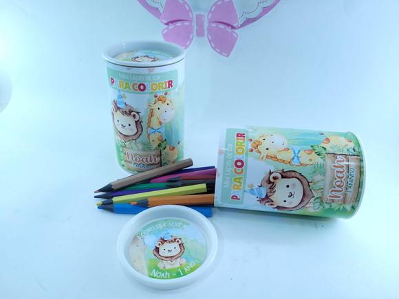Kit Lápis de Cor Safari Baby Aquarela no Tubolata 12 Cores