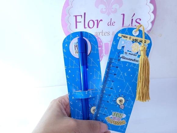 Kit Marca Página Régua e Caneta Dia dos Professores Presente