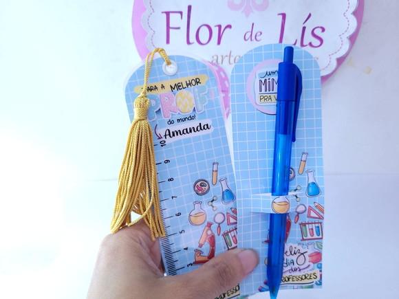 Kit Marca Página Régua e Caneta Dia dos Professores