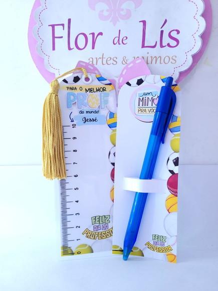 Kit Marca Página Régua e Caneta Educação Física Esportes