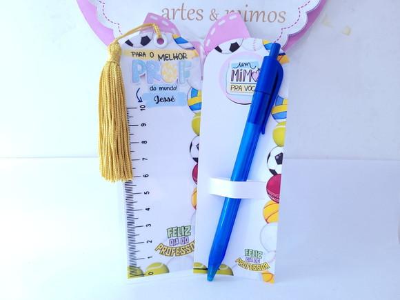 Kit Marca Página Régua e Caneta Educação Física Esportes