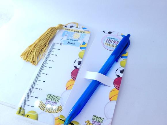 Kit Marca Página Régua e Caneta Educação Física Esportes