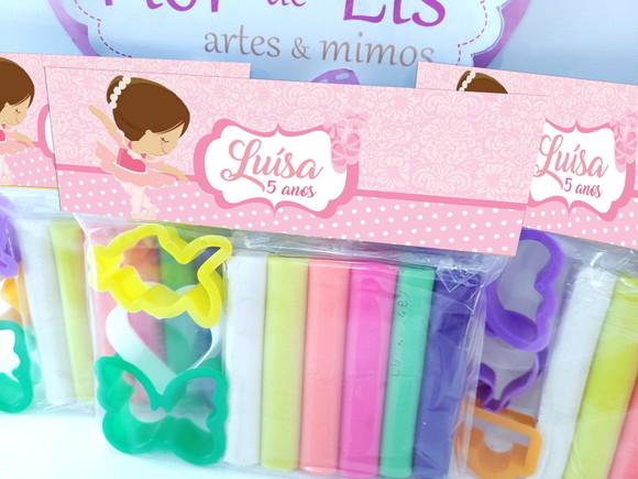 Kit Massinha de Modelar Bailarina Lembrancinha Personalizada