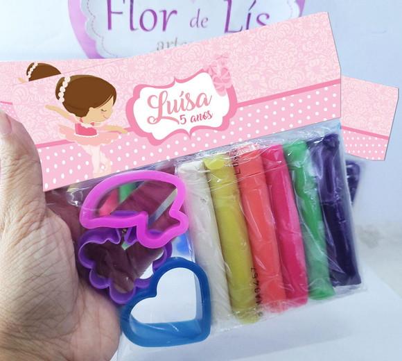 Kit Massinha de Modelar Bailarina Lembrancinha Personalizada