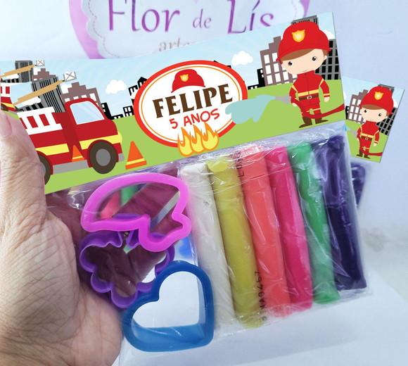 Kit Massinha de Modelar Festa Bombeiros Cute