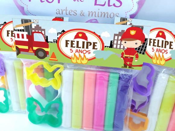 Kit Massinha de Modelar Festa Bombeiros Cute