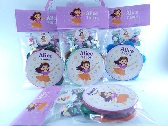 Kit Musical Pandeiro Pequeno e Confetes Princesa