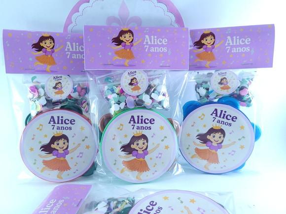 Kit Musical Pandeiro Pequeno e Confetes Princesa
