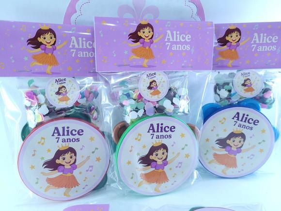 Kit Musical Pandeiro Pequeno e Confetes Princesa