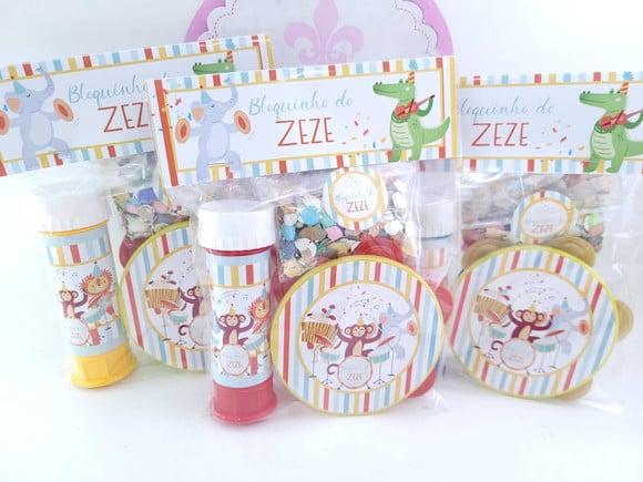 Kit Pandeiro Pequeno Bolha e Confetes Carnaval dos Animais