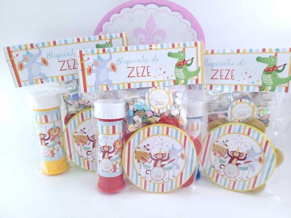 Kit Pandeiro Pequeno Bolha e Confetes Carnaval dos Animais