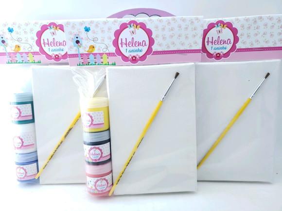 Kit Pintura Aquarela Jardim Encantado Tela 10x15