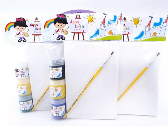 Kit Pintura Aquarela Menina Tela 10x15