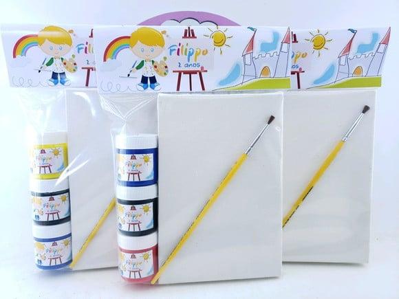 Kit Pintura Aquarela Menino Tela 10x15
