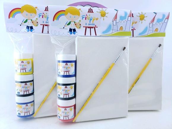Kit Pintura Aquarela Menino Tela 10x15