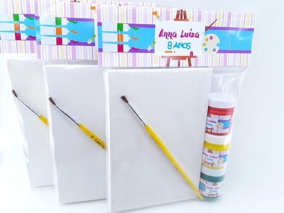 Kit Pintura Aquarela Tela e Guache