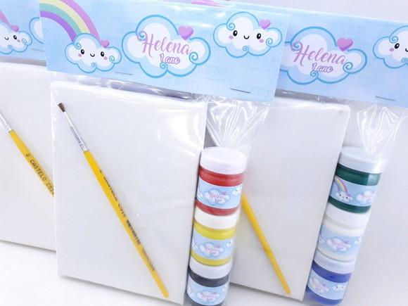Kit Pintura Arco Iris Chuva de Amor com Tela 10x15