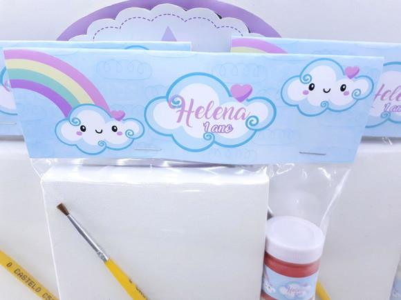 Kit Pintura Arco Iris Chuva de Amor com Tela 10x15