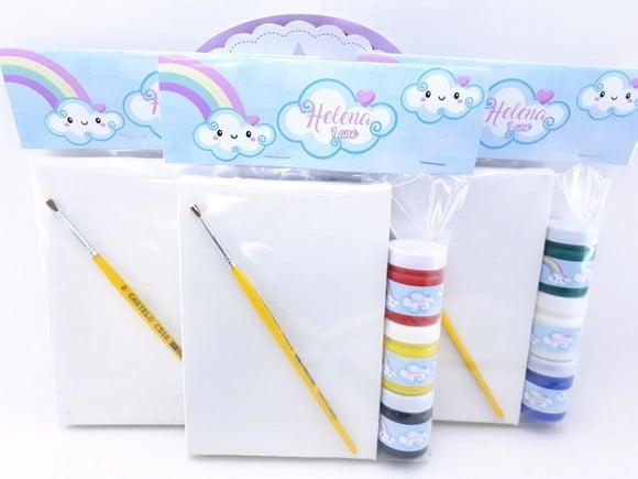 Kit Pintura Arco Iris Chuva de Amor com Tela 10x15
