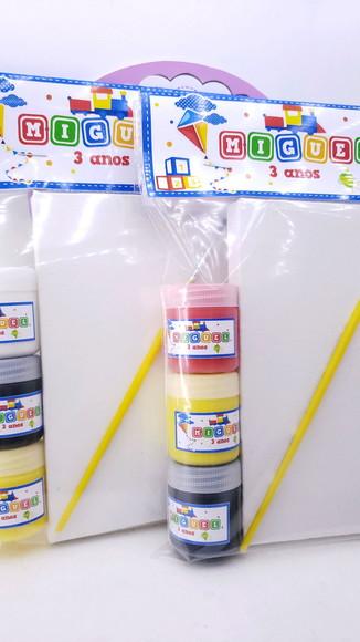 Kit Pintura Brinquedos Tela 10x15 e Guache Dia das Crianças