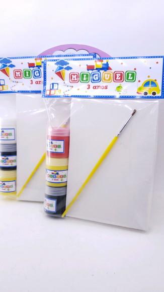 Kit Pintura Brinquedos Tela 10x15 e Guache Dia das Crianças