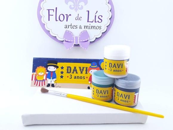 Kit Pintura Circo Vintage com Tela e Guache Lembrancinha