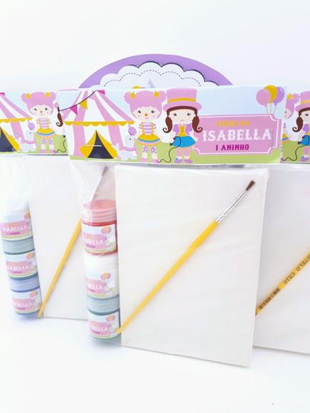 Kit Pintura Circo Rosa Menina Aquarela