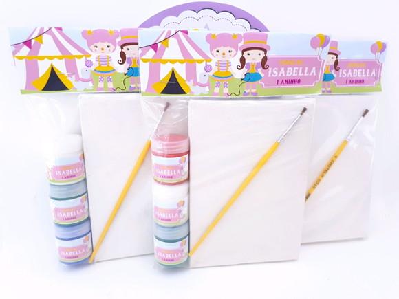 Kit Pintura Circo Rosa Menina Aquarela