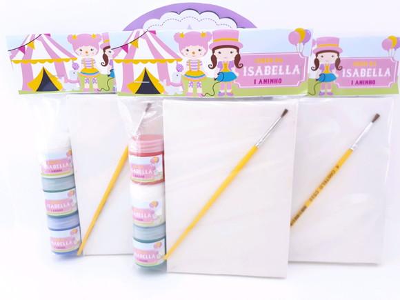 Kit Pintura Circo Rosa Menina Aquarela