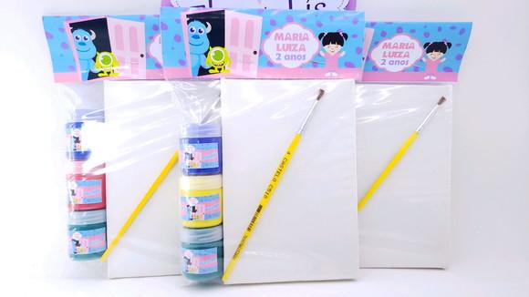 Kit Pintura com Guache Monstros Sa Boo Tela 10x15