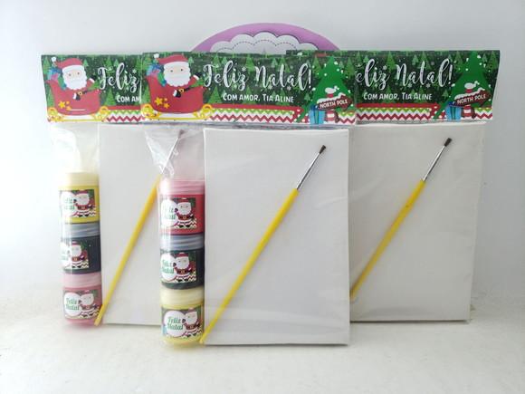 Kit Pintura com Tela Lembrancinha Escolar de Natal