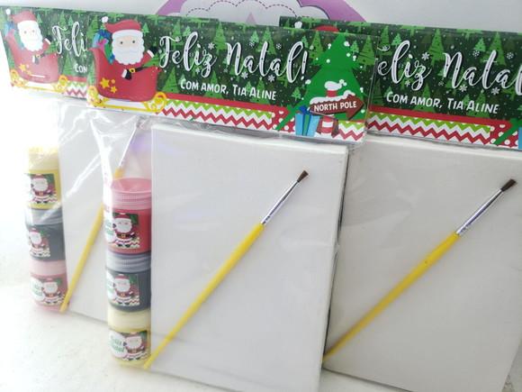 Kit Pintura com Tela Lembrancinha Escolar de Natal