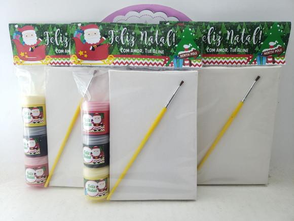 Kit Pintura com Tela Lembrancinha Escolar de Natal