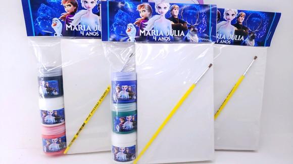 Kit Pintura Frozen 2 com Tela e Guache