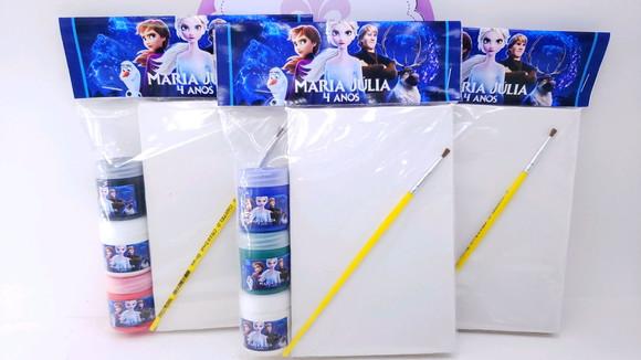 Kit Pintura Frozen 2 com Tela e Guache