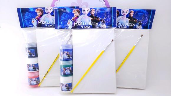 Kit Pintura Frozen 2 com Tela e Guache