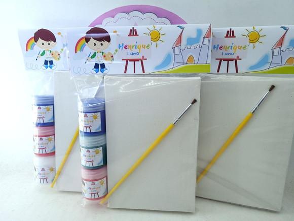 Kit Pintura Lembrancinha Aquarela com Menino Arte Tela
