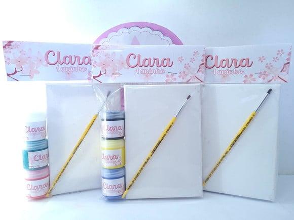 Kit Pintura Lembrancinha Flor de Cerejeira Sakura com Tela