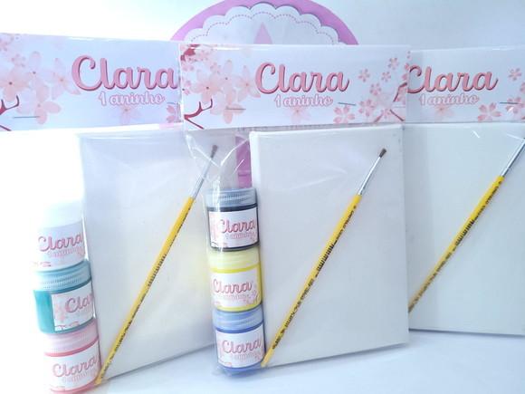 Kit Pintura Lembrancinha Flor de Cerejeira Sakura com Tela