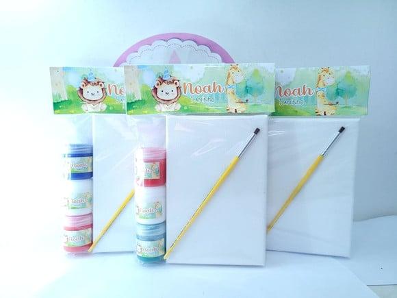 Kit Pintura Safari Bosque Aquarela Tela 10x15 com Guache