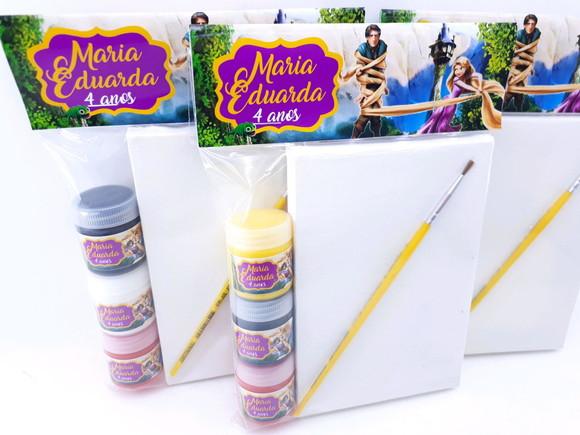 Kit Pintura Rapunzel Enrolados Aquarela